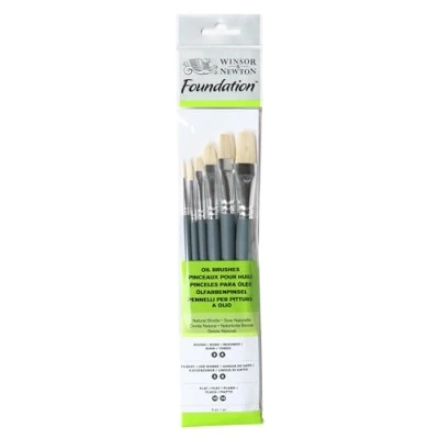 Immagine di Winsor&amp;Newton Foundation 6 Pennelli Olio Round 3,6 Filbert Flat 10,14