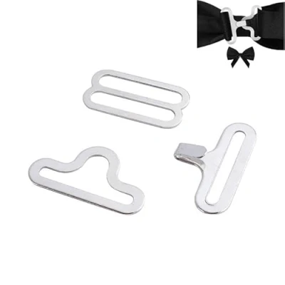 Immagine di Fictory Set di Clip Hardware per Cravatta, Eegolabile Papillon, 50 Papillon Regolabile in Metallo Cravatta con Gancio Cinghia,