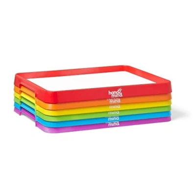 Immagine di Learning Resources Set di 6 vassoi magnetici cancellabili, età 3+, Formato A4, impilabili, lavagne Bianche per Bambini, attività Multiuso durevoli, Elementi Essenziali la Classe