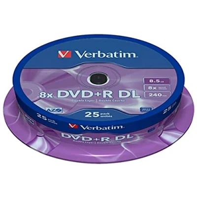 Immagine di Verbatim DVD+R Double Layer 8x Matt Silver 25pk Spindle 8.5GB DL