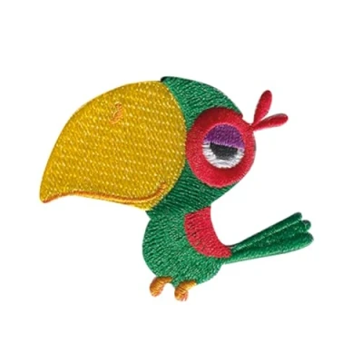 Immagine di Pappagallo Pirata Uccello Animale Toppe Termoadesive Patch Toppa Ricamate, Misura: 6,1 x 5 cm