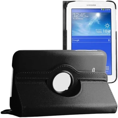 Immagine di ebestStar Cover Compatibile con Samsung Galaxy Tab 3 Lite 7.0 SM T110, VE T113 Custodia Protezione Pelle PU Supporto Rotazione 360, Nero [Apparecchio: 193.4 x 116.4 9.7mm, 7.0&#039;&#039;]