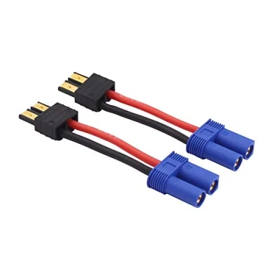 Immagine di OliRC 2 Pezzi Maschio TRX a Femmina EC5 connettore Adattatore con 14awg 5cm Cavo (C114 2)
