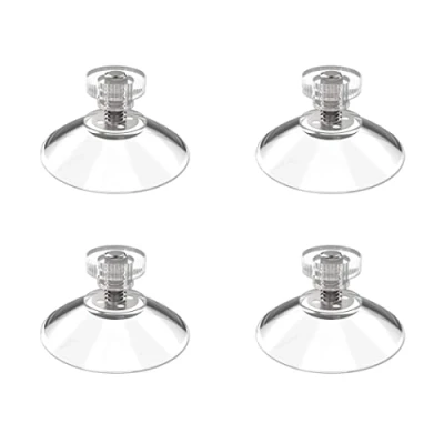 Immagine di SIOPPKIK 4 Pezzi 30 mm Ventose Versatili Trasparente con Filettatura Plastica Sucker Pad Senza Ganci PVC, Morbido Forte Aspirazione,per mobili, cucina e vetro, ecc.