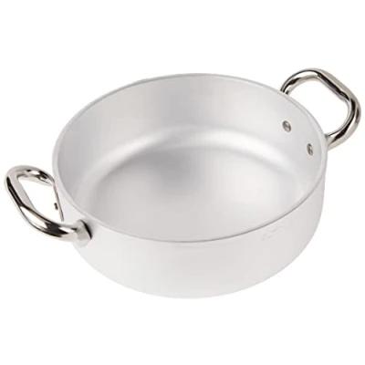 Immagine di Pentole Agnelli ALMR110624 Casseruola Cilindrica, Bassa con 2 Manici in Acciaio Inossidabile, Argento, 24 cm, 1 Pezzo