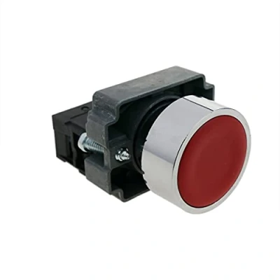 Immagine di BeMatik Pulsante momentaneo Interruttore 22mm 1NC 400V 10A normalmente Chiuso Rosso