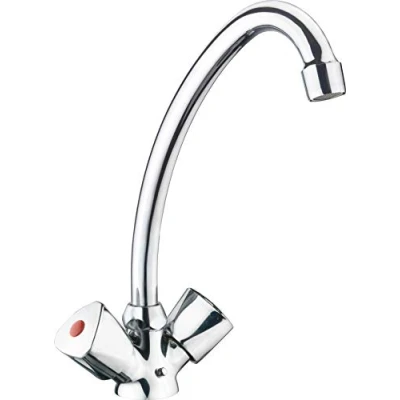 Immagine di Cornat Li5, Miscelatore per Lavabo a 2 Manopole con Collo Orientabile Cromato