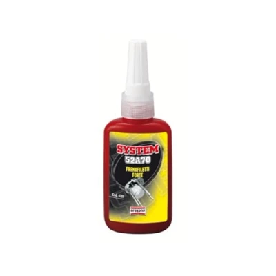 Immagine di AREXONS 267200400 System 52A70, Frenafiletti Forte 50 ml, Frete a Bassa viscoità, Frenatura Permanente di prigionieri, Dadi e bulloni Non soggetti smontaggio, Elimina allentamenti