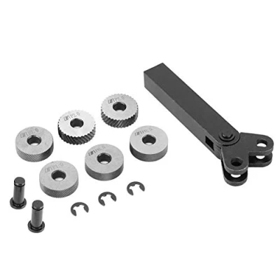 Immagine di Utensile per zigrinatura 7 pezzi, in acciaio Set lineare a doppia ruota diagonale, Utensili tornio Accessori macchina da taglio