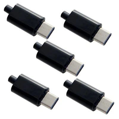 Immagine di cablecc 5set DIY 24pin USB 3.1 Tipo C maschio connettore spina SMT con custodia nera