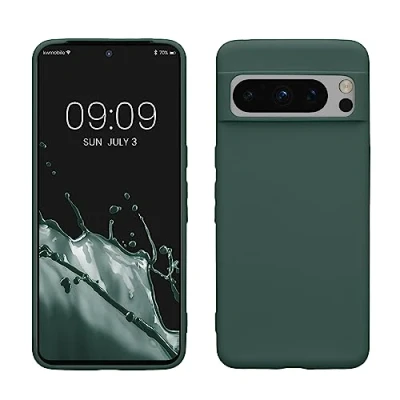 Immagine di kwmobile Custodia Compatibile con Google Pixel 8 Pro Cover Back Case per Smartphone in Silicone TPU Protezione Gommata verde blu