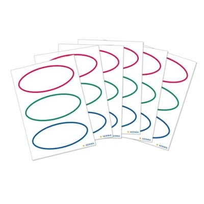 Immagine di HERMA 5782 etichette per libri neutre con margine (76 x 35 mm, 18 adesivi nome, carta, opache), autoadesive, scolastiche permanenti, libri, quaderni, scatole, casa, colorate