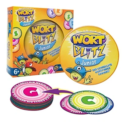 Immagine di HCM Kinzel 55161 Carte Junior Wortblitz Gioco di Parole Fiume Città ABC, Concetti consigliano per 2 o più Giocatori dai 6 Anni 55161, Multicolore, Small