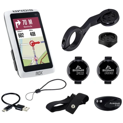 Immagine di Sigma ROX 12.1 EVO Sensor Set White Navigatore per Bicicletta Europa Bluetooth®, GPS, GLONASS
