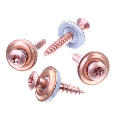 Immagine di SECCARO Viti per spengler, 4,5 x 40 mm, in acciaio inox A2, rondella di tenuta EPDM 15 tx/esagono incassato, 100 pezzi