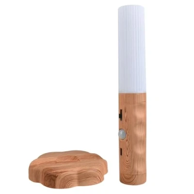 Immagine di Luci notturne con sensore di movimento,applique da parete in legno,sensore magnetico per corridoio,luce LED portatile ricaricabile scale,per camera letto,corridoio,scale