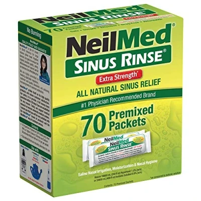 Immagine di NeilMed&#039;s Sinus Rinse Extra Strength Pre Mixed Hypertonic Packets, 70 Count Box