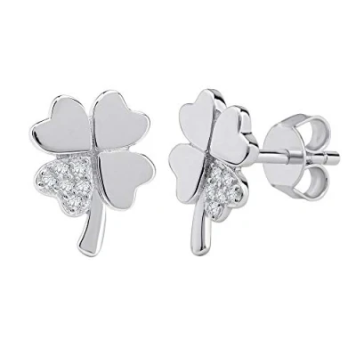 Immagine di SILVEGO Orecchini da Donna in Argento 925 Quadrifoglio con Swarovski® Zirconia