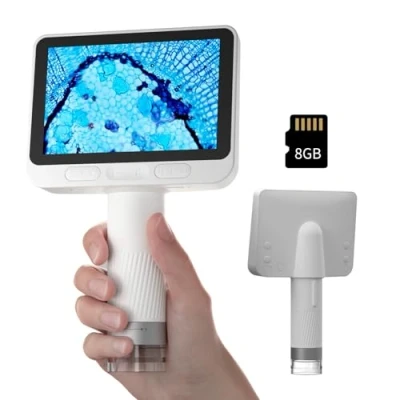 Immagine di BEAVERLAB microscopio digitale 4,0&quot; IPS Elettronico con 8 luci LED regolabili, 1080P HD WiFi USB 100 1600X per bambini, compatibile computer iPhone e Android