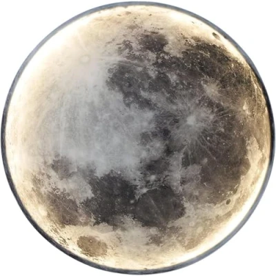 Immagine di HKLY Lampada da Parete a LED Luna con Telecomando, Applique Interni Moderna Rotonda Comodino Acrilico Illuminazione per Camera Letto Soggiorno Scala Luce Notturna (24cm)