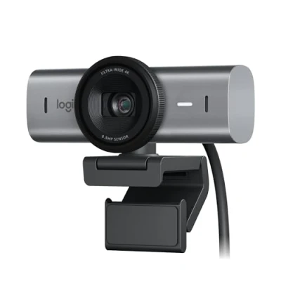 Immagine di Logitech MX Brio Webcam Ultra HD 4K di Collaborazione e Streaming, 1080p a 60 fps, Doppi microfoni per ridurre il rumore, Modalità Show, USB C, Copertura Webcam, Funziona con Microsoft Teams, Zoom,