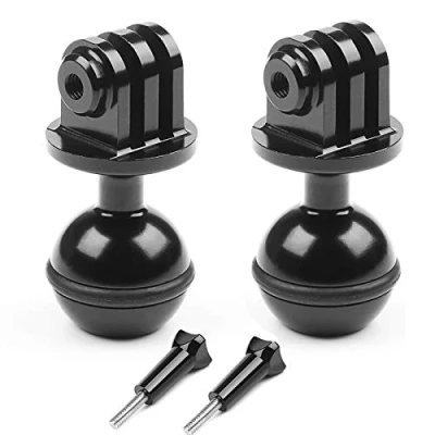 Immagine di D&amp;F 2pcs 1 &#039;&#039; Diametro attacco a sfera in lega di CNC Treppiede Testa adattatore con 3/8 Foro vite compatibile per GoPro AKASO YI e altre Action Camera