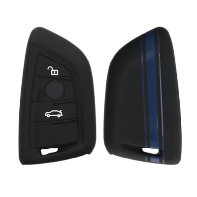 Immagine di kwmobile Custodia Coprichiave Compatibile con BMW 3 tasti Smart Key Cover Copritelecomando Chiave Auto Copri Chiavi Macchina Strisce Rally
