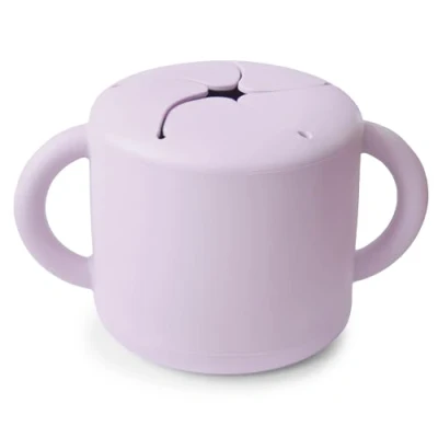 Immagine di Mushie contenitore Porta Cibo Prova di Perdite merenda scuola pranzo Accessori per Bambini Sicuri e Alta Qualità Sicuro Igienico Soft Lilac