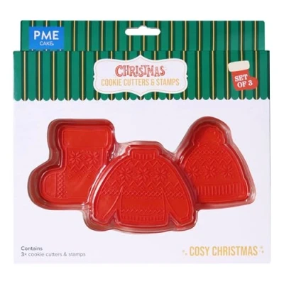Immagine di PME Tagliabiscotti ad Impressione di Natale, Natale Accogliente (Set 3)