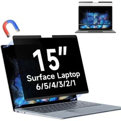Immagine di Magnetica Filtro Privacy 15 Pollici per Microsoft Surface Laptop 5/4/3/2/1, Pellicola Schermo Protezione, Removibile Magnetico Anti Luce Blu Antiriflesso Spia 15&quot;