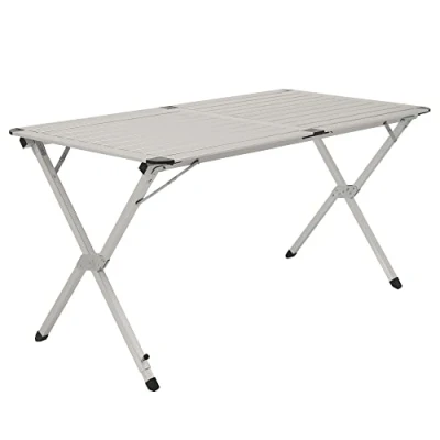 Immagine di CampFeuer Tavolo da Campeggio in Alluminio 4 Persone 140 x 70 cm Pieghevole e Regolabile Altezza Arrotolabile per Campeggio, Giardino terrazza
