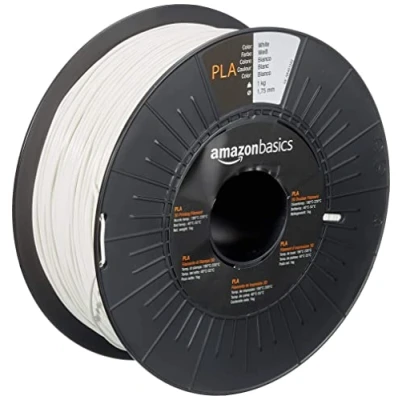 Immagine di Amazon Basics Filamento per stampanti 3D, in polilattato (PLA), 1.75 mm, bianco, 1 kg bobina