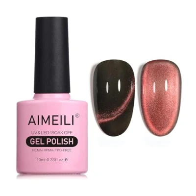 Immagine di AIMEILI 10ML Cat Eye Nail Gel Polish Smalto per Unghie in UV LED Soak Off Manicure Colorati Smalti Semipermente Magnetico 748