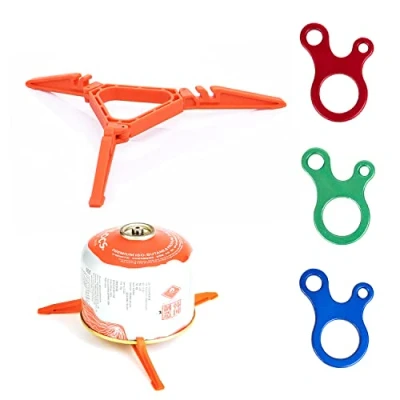 Immagine di 1 supporto per serbatoio del gas, cassetta gas pieghevole, piatto con 3 fibbie campeggio, escursionismo, picnic, accessori utensili
