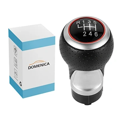 Immagine di DOMENICA Pomello Leva Cambio Compatibile con A3 A4 A5 A6 B6 B7 B8 S4 8K 8T Q5 8R VW Golf Polo Bora 12mm (R135 246)