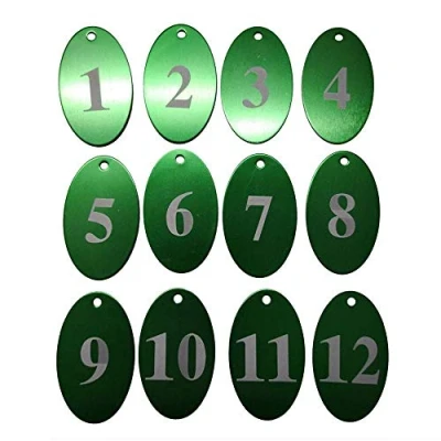 Immagine di Sourcemall, Targhette numerate in lega di alluminio con portachiavi 1 25 Green