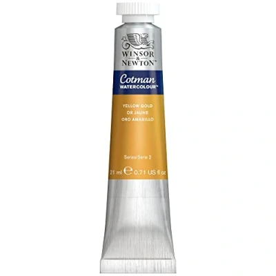 Immagine di Winsor &amp; Newton Cotman 0308088 Colore ad acquerello, colori vivaci e di alta qualità con ottime caratteristiche lavorazione, tubo da 21 ml, oro giallo