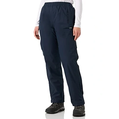 Immagine di CMP, Pantalone Da Donna Antipioggia Con Fodera E Zip Laterali Su Tutta La Lunghezza, Black Blue, XXS