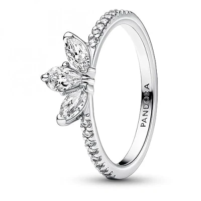 Immagine di PANDORA Timeless Anello Herbarium a grappolo in argento Sterling con zirconia cubica trasparente, 58