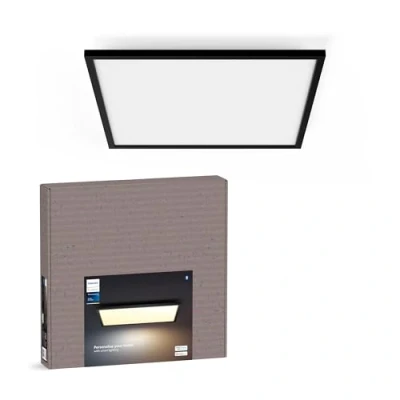 Immagine di Philips Hue White Ambiance, Pannello Smart Aurelle, luce bianca da calda a fredda, 19W, 60x60cm, nero, Compatibile Bluetooth, Controllo Vocale con Alexa, Google Assistant e Apple Homekit