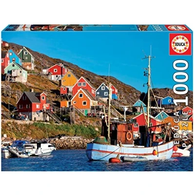 Immagine di Educa puzzle da 1000 pezzi per adulti Case Nordiche Dimensioni: 68 x 48 cm. Include la colla del FIX. Consigliato a partire dai 14 anni (17745)