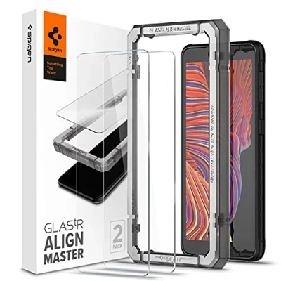 Immagine di Spigen AlignMaster Vetro Temperato Compatibile con Samsung Galaxy Xcover 5, 2 Pezzi, Resistente ai Graffi, 9H Pellicola prottetiva