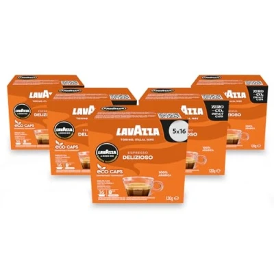Immagine di Lavazza A Modo Mio Deliziosamente, 5 Confezioni, x 16 Capsule