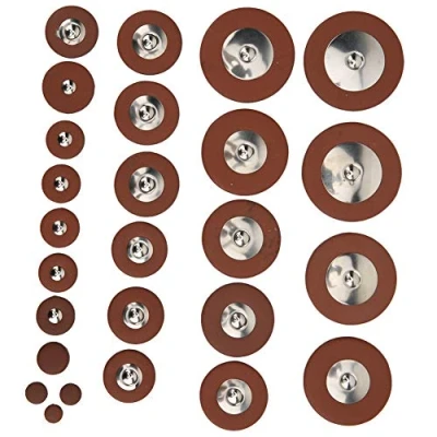 Immagine di Sax Pads in pelle, The Saxohone Leather di ricambio con 26 pezzi multi formato Per sassofono contralto Cuscinetti Tenore