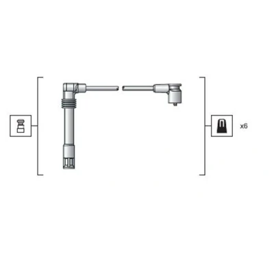 Immagine di MAGNETI MARELLI 941318111162 Kit Cavi Accensione AUDI: A6 C4 Avant, A4 B6/B7 Cabrio, B5 Sedan, VOLKSWAGEN: Passat Variant, Sedan