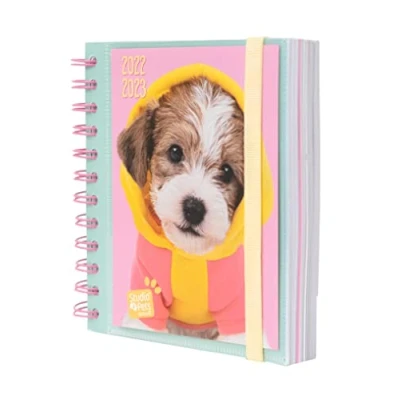 Immagine di Gruppo Erik: diario scolastico 2022 2023 Studio Pets Dogs, di 11 mesi, ideale come per cani, della scuola elementare o media, 16 x 14 cm