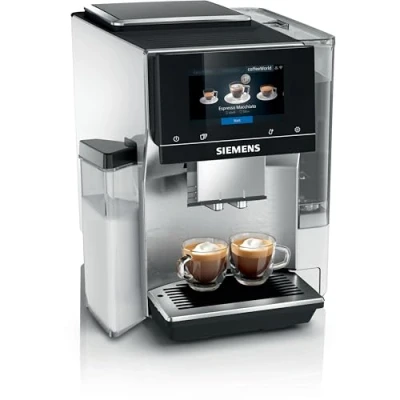 Immagine di Siemens, macchina da caffè a grano tutto automatico, EQ700, schermo iSelect,coffeeeWorld,Cold Brew,Slow Brew,Latte Bricker, Home Connect, Acciaio inossidabile,Bianco,TQ715R03 integral