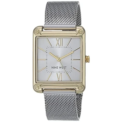 Immagine di Nine West Orologio da donna con cinturino in maglia mesh, Argento
