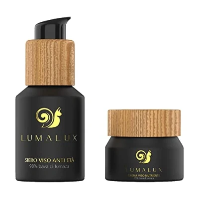 Immagine di Lumalux 2 in 1, Siero e Crema con Bava Di Lumaca 98% 75% Acido Ialuronico Antirughe Aloe Vera