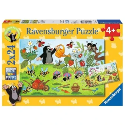Immagine di Ravensburger Italy The Little Mole/der Kleine Maulwarf La Talpa in Giardino 2 Puzzle da 24 Pezzi Ciascuno, Multicolore, 8861